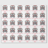 Brandweermotor: Vroegere kerstnaam  Cadeaupapier (Vlak)