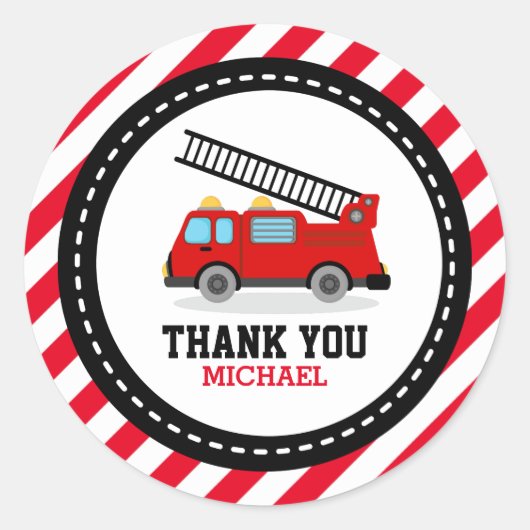 Brandweermotorentransport Dank u voor labels (Voorkant)