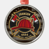 Brandweernaam Brandweerdienst Verenigde Staten Vla Metalen Ornament (Voorkant)