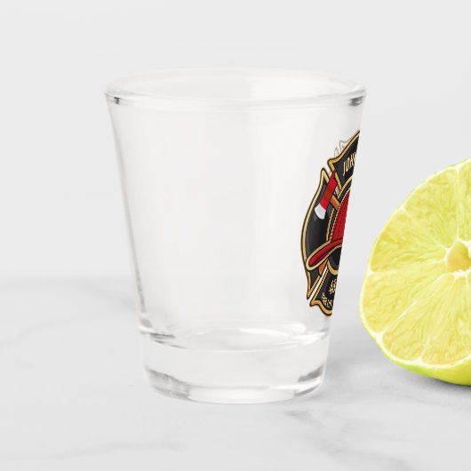 Brandweernaam Fireman Rescue Fire Department Shot Glas (Links)