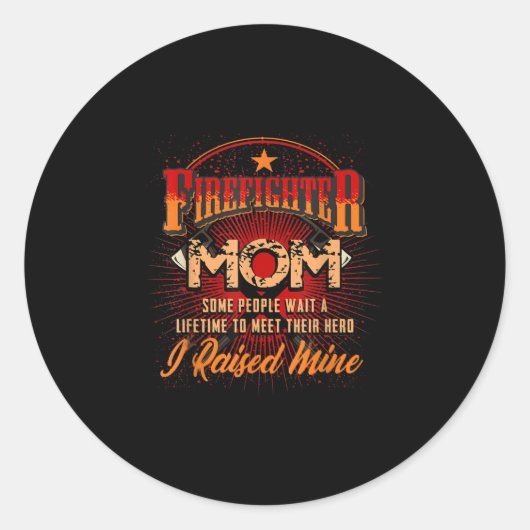 Brandweerondersteuning - Fireman Proud Mam Ronde Sticker (Voorkant)