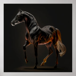 Brandweerpaard, Abstracte kleuren, kunstmuur Poster