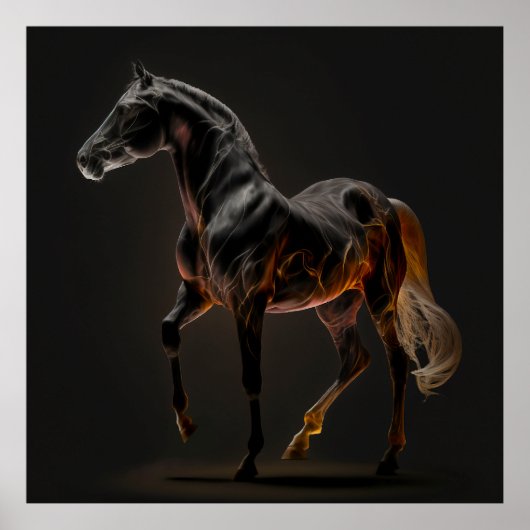 Brandweerpaard, Abstracte kleuren, kunstmuur Poster (Voorkant)