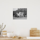 Brandweerpaarden, 1925. Oude foto Poster (Keuken)