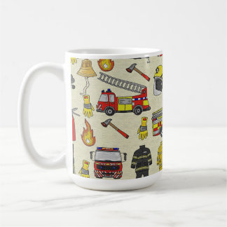 Brandweerpatroon, brandweerwagen, reddingsmateriaa koffiemok