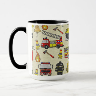 Brandweerpatroon, brandweerwagen, reddingsmateriaa mok