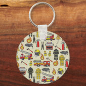 Brandweerpatroon, brandweerwagen, reddingsmateriaa sleutelhanger (Voorkant)