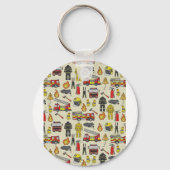 Brandweerpatroon, brandweerwagen, reddingsmateriaa sleutelhanger (Achterkant)