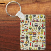 Brandweerpatroon, brandweerwagen, reddingsmateriaa sleutelhanger (Voorkant)