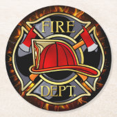 Brandweerpatroon Ronde Kartonnen Onderzetter (Voorkant)