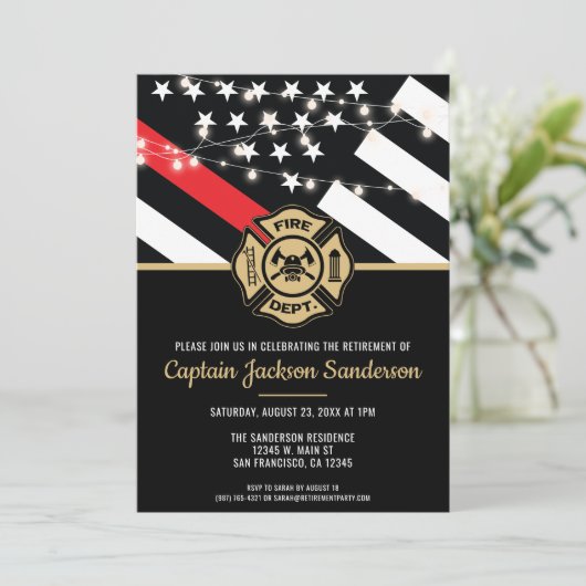 Brandweerpensioen Rood Vlag Brandweer Kaart (Staand voorkant)