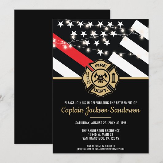 Brandweerpensioen Rood Vlag Brandweer Kaart (Voorkant / Achterkant)