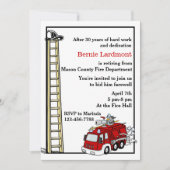 Brandweerpensioen/uitnodiging voor verjaardagsfees kaart (Voorkant)