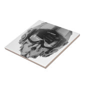 Brandweerpiloot Helmet en hoogtemeter Tegeltje (Zijkant)