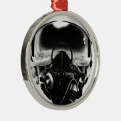 Brandweerpiloot Helmet Metalen Ornament (Rechts)