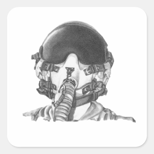 Brandweerpiloot Vierkante Sticker (Voorkant)