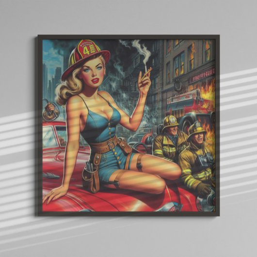 Brandweerpin-up Poster