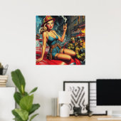 Brandweerpin-up Poster (Thuiskantoor)