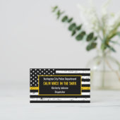 Brandweerpolitie Thin Yellow Line Visitekaartje (Staand voorkant)