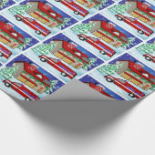 Brandweerpost Ambulance EMS Responder Kerstmis Cadeaupapier (Hoek)