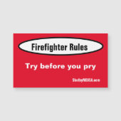 Brandweerregels Magnetic Card (Voorkant)