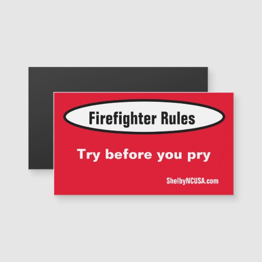 Brandweerregels Magnetic Card (Voorkant / Achterkant)