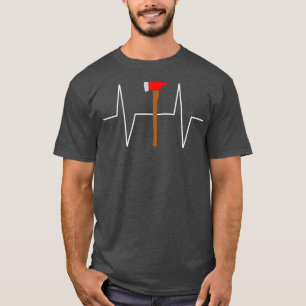 Brandweerschip Ax Heartbeat EKG Pulse T T-shirt