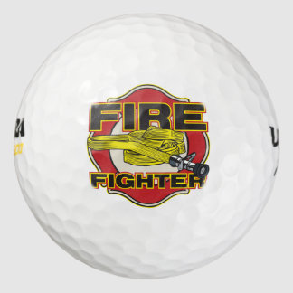 Brandweerslang en schild golfballen