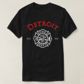 Brandweerstad van Detroit Michigan brandweerman T-shirt (Design voorkant)