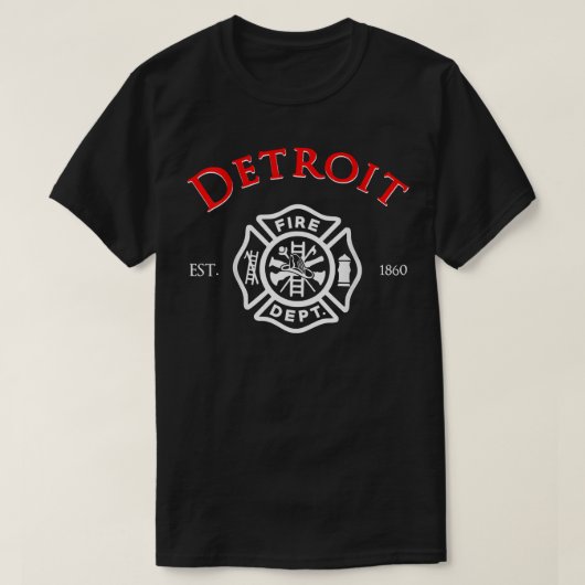 Brandweerstad van Detroit Michigan brandweerman T-shirt (Design voorkant)