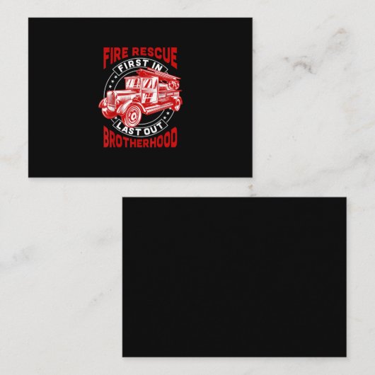 Brandweerstand eerst laatste broederschap brandwee visitekaartje (Voorkant / Achterkant)