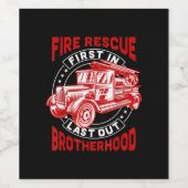 Brandweerstand eerst laatste broederschap brandwee wijn etiket (Enkel label)