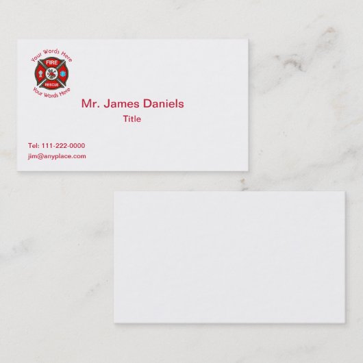 Brandweerstand Visitekaartje (Voorkant / Achterkant)