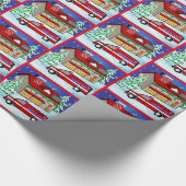 Brandweerstation Ambulance EMS Kerstmis Cadeaupapier (Hoek)