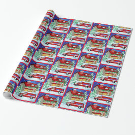 Brandweerstation Ambulance EMS Kerstmis Cadeaupapier