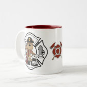 Brandweerstation Beer Tweekleurige Koffiemok (Voorkant links)