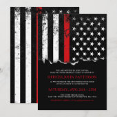 Brandweerstijl Amerikaanse vlag partij Uitnodigen Kaart (Voorkant / Achterkant)