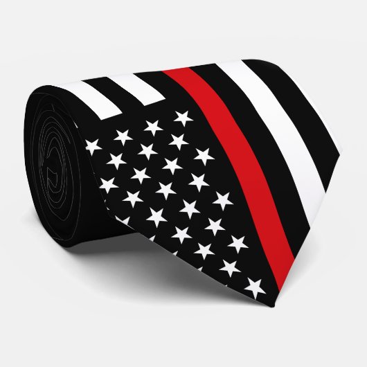 Brandweerstijl | Amerikaanse vlag uitlichten Stropdas (Opgerold)