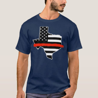 Brandweerstrijder VS vlag Texan Firem T-shirt