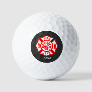 Brandweersymbool Brandweerman Logo Aangepaste naam Golfballen