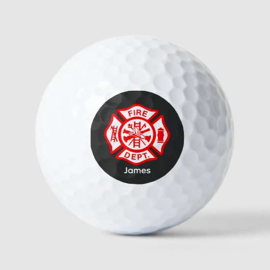 Brandweersymbool Brandweerman Logo Aangepaste naam Golfballen (Voorkant)