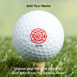 Brandweersymbool Brandweerman Logo Aangepaste naam Golfballen