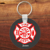 Brandweersymbool Fireman Logo Sleutelhanger (Voorkant)