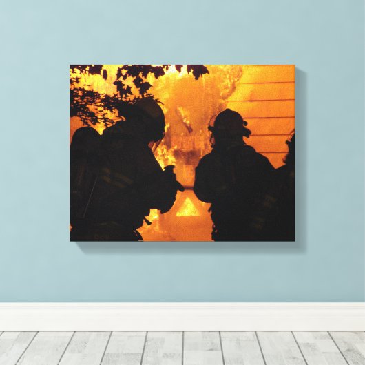 Brandweerteam Canvas Afdruk (Insitu (Houten vloer))