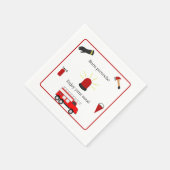 Brandweerthema Wit Tweetalig Papier Servetten (Hoek)