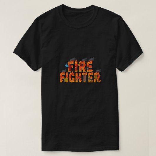 Brandweertypografie Kunst met Vlammen & Redding T-shirt (Design voorkant)
