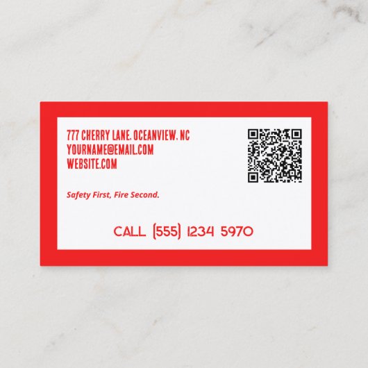 Brandweeruitrusting Aangepaste QR Visitekaartje (Achterkant)