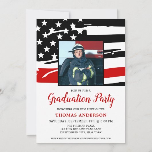 Brandweeruitrusting Afstuderen Thin Red Line Firem Kaart (Voorkant)