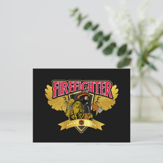 Brandweeruitrusting Briefkaart (Staand voorkant)