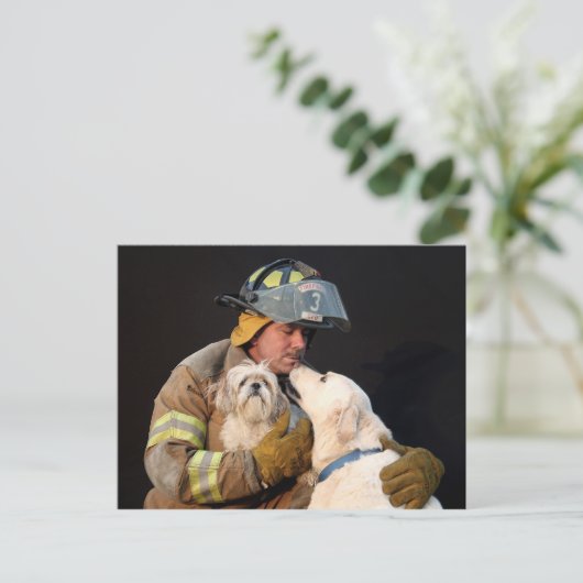 Brandweeruitrusting Briefkaart (Staand voorkant)